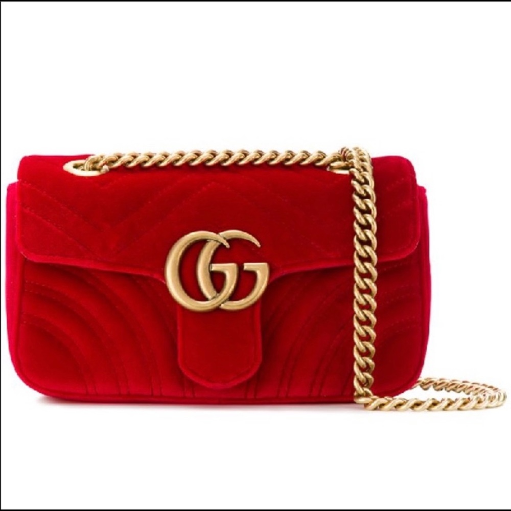 Gucci Red GG Marmont Flap Bag